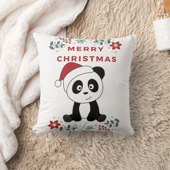 Coussin Panda Noël Neige Animaux d'hiver Pandas Jeter P (Couverture)