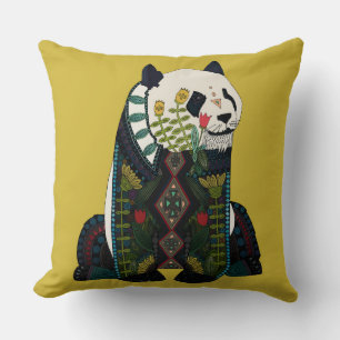 Coussin panda ocre