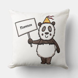 Coussin Panda Party pour enfants personnalisés
