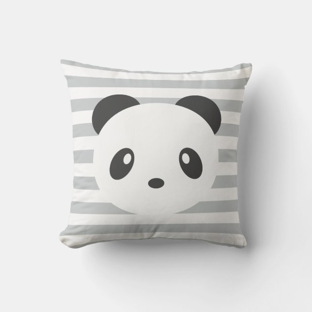 Coussin Panda rayé (Recto)
