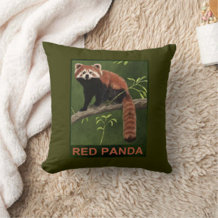 Coussin Panda rouge