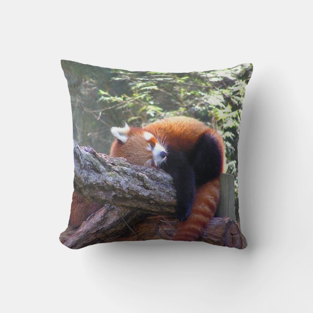 Coussin Panda rouge dormant (Recto)