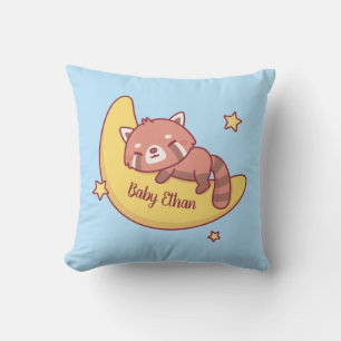 Coussin Panda roux mignon dormant sur décoration de chambr