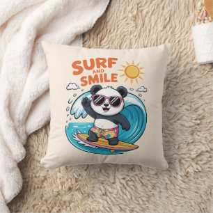 Coussin Panda Surf Sourire Enfant Été