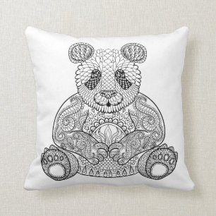 Coussin Panda tribal inspiré