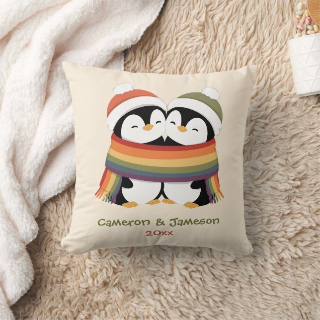 Coussin Pandas de Noël personnalisés Fierté Cozy (Couverture)