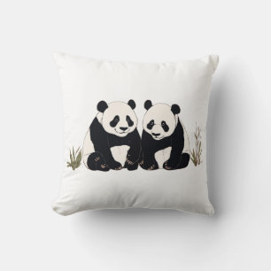 Coussin Pandas Géants Mignons Assis Ensemble