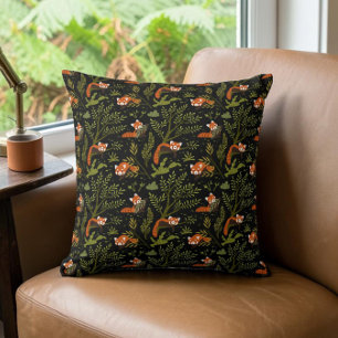 Coussin Pandas Rouges dans la Forêt Noire