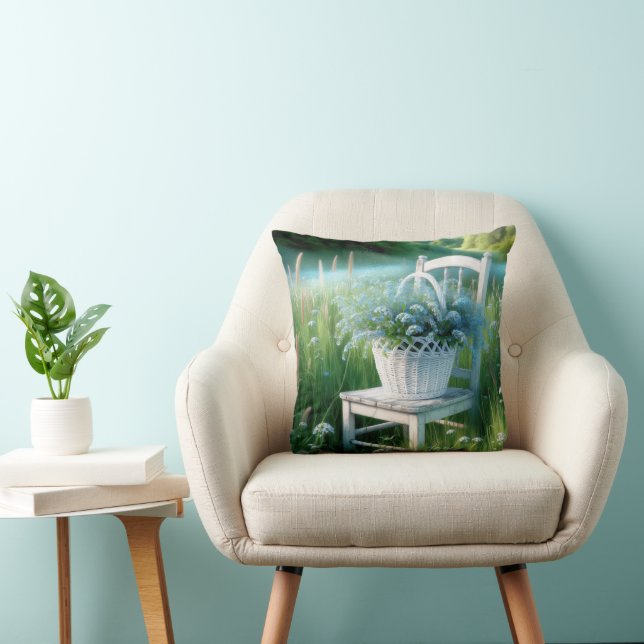 Coussin Panier à fleurs oublié (Chaise)