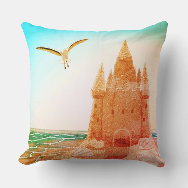 Coussin Panier à jetons en coton Sandcastle Seagull (Recto)