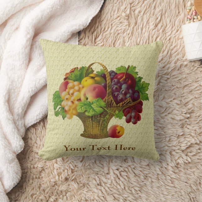 Coussin Panier de fruits Art Vintage personnalisé (Couverture)