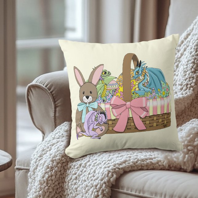 Coussin Panier de Pâques Dragons Fantastiques Mignons et F (Créateur téléchargé)