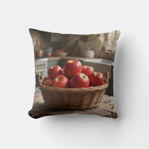 Coussin Panier de pommes rouges