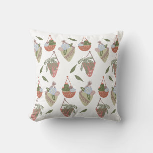 Coussin Paniers suspendus de cactus botaniques floraux 