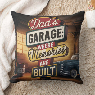 Coussin Panneau automobile Vintage de garage papa