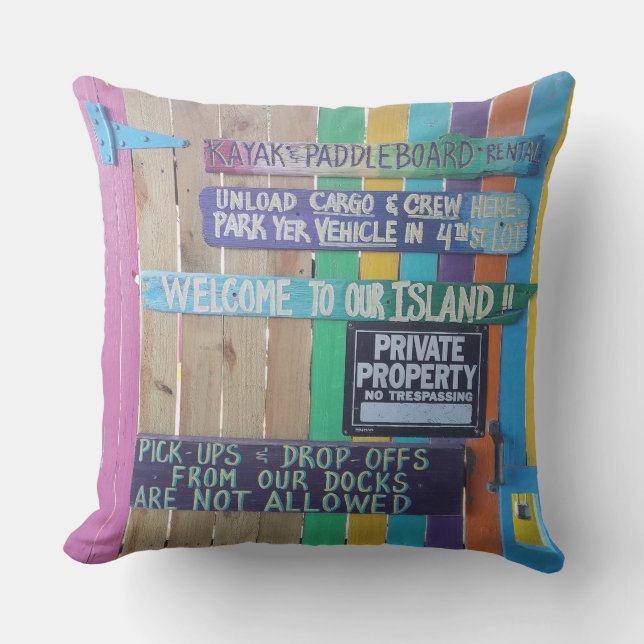 Coussin Panneau coloré Welcome Island Carribean (Recto)