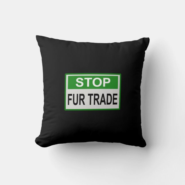 Coussin Panneau commercial Stop Fur vert (Recto)