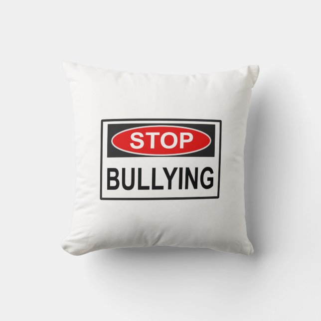 Coussin Panneau d'arrêt du harcèlement rouge (Recto)
