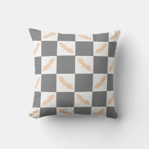 Coussin Panneau de contrôle de chaume orange et charbon