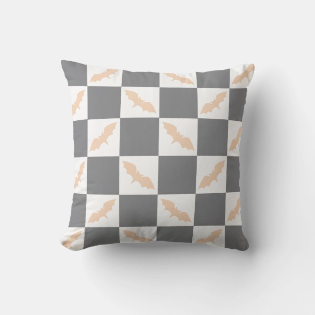 Coussin Panneau de contrôle de chaume orange et charbon (Recto)