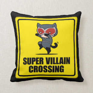 Coussin Panneau de croisement Chibi Catwoman Super Villain