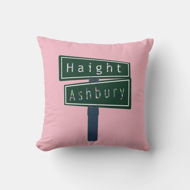 Coussin Panneau de la rue Rainbow Haibury (Recto)