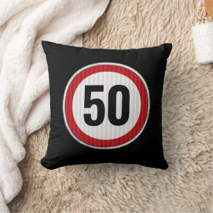 Coussin Panneau de limitation de vitesse pour 50e annivers
