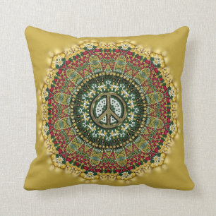 Coussin Panneau de Paix Boho Mandala Boho Buttercup