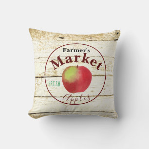 Coussin Panneau de pommes du marché des agriculteurs