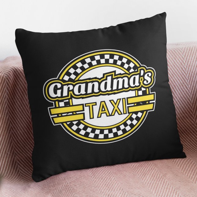 Coussin Panneau de taxi de grand-mère (Créateur téléchargé)