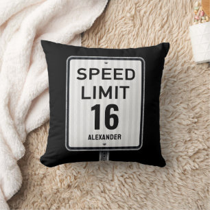 Coussin Panneau de vitesse d'anniversaire 16 moderne