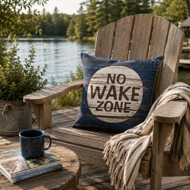 Coussin Panneau de zone sans sillage motif de planches de  (Créateur téléchargé)
