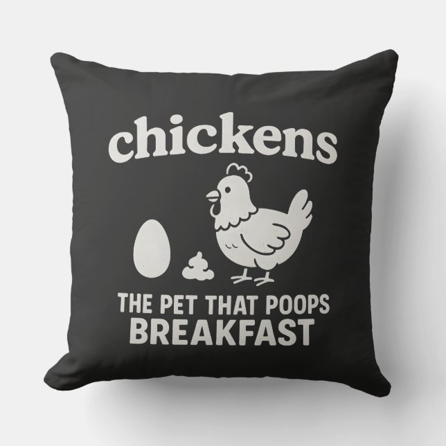Coussin Panneau drôle de ferme de poulets - L'animal de co (Recto)