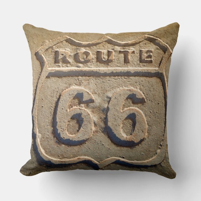 Coussin Panneau historique de la route 66, Arizona (Recto)