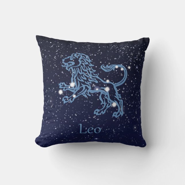 Coussin Panneau Léo Constellation et Zodiaque avec étoiles (Recto)