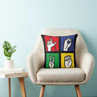 Coussin Panneau main d'amour - Carré