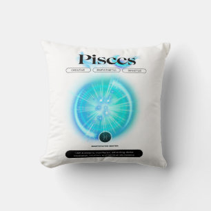 Coussin Panneau moderne Zodiac Poissons Citation Élément d