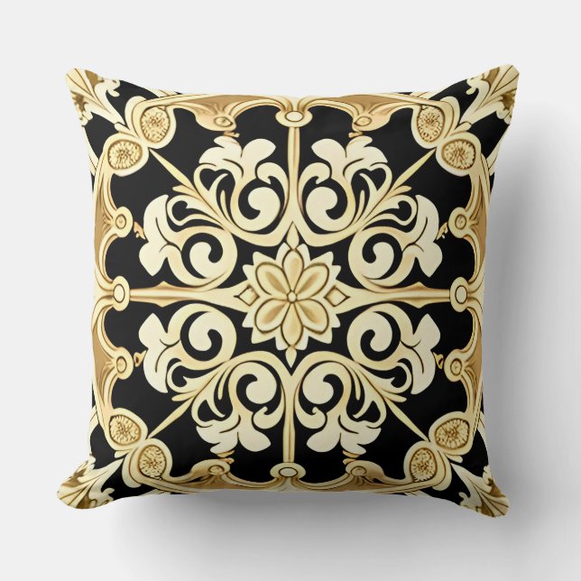Coussin Panneau Or géométrique (Recto)