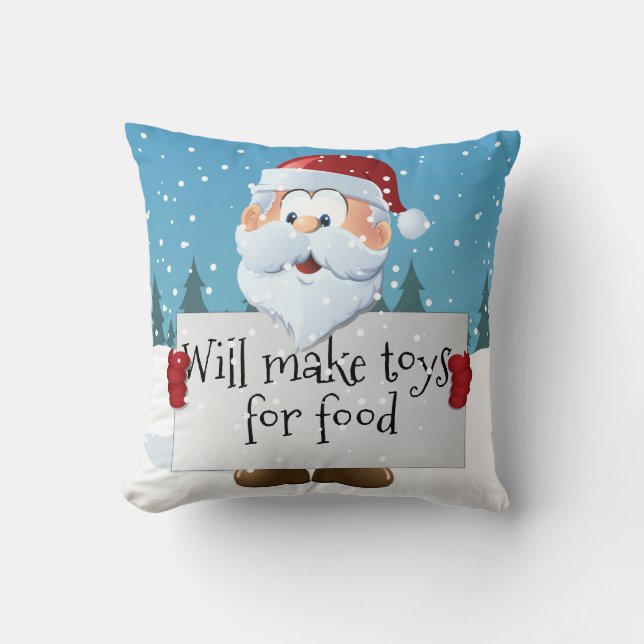 Coussin Panneau Père Noël personnalisable (Recto)