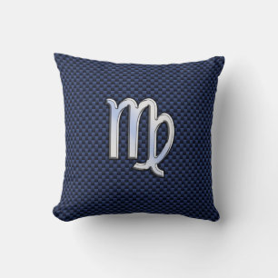 Coussin Panneau Virgo Zodiac couleur carbone bleu marine