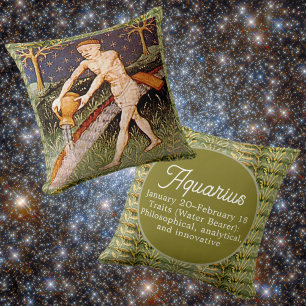 Coussin Panneau Zodiac du porteur d'eau Aquarius Fête d'an