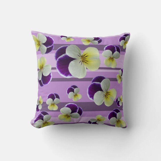 Coussin Pansies violettes (Recto)