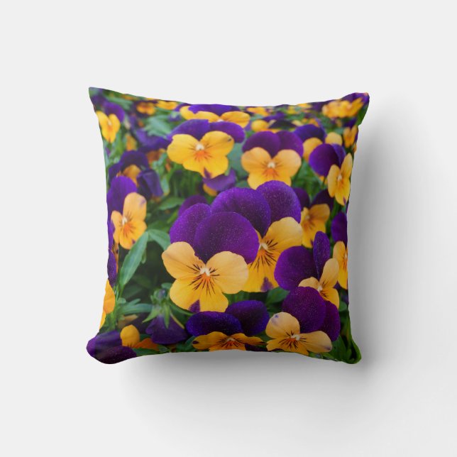 Coussin Pansy Bloom : Garden Beauty Gros plan. (Recto)