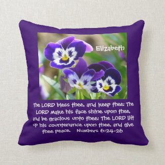 Coussin Pansy Flower & Ecriture Jeu d'oreiller
