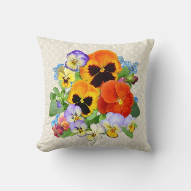 Coussin Pansy Posy (Recto)