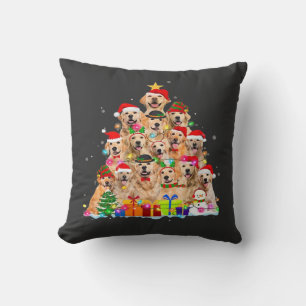 Coussin Pantalon de Noël Chien Retriever doré Arbre Cadeau