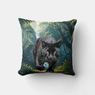 Coussin Panthère noire dans la jungle