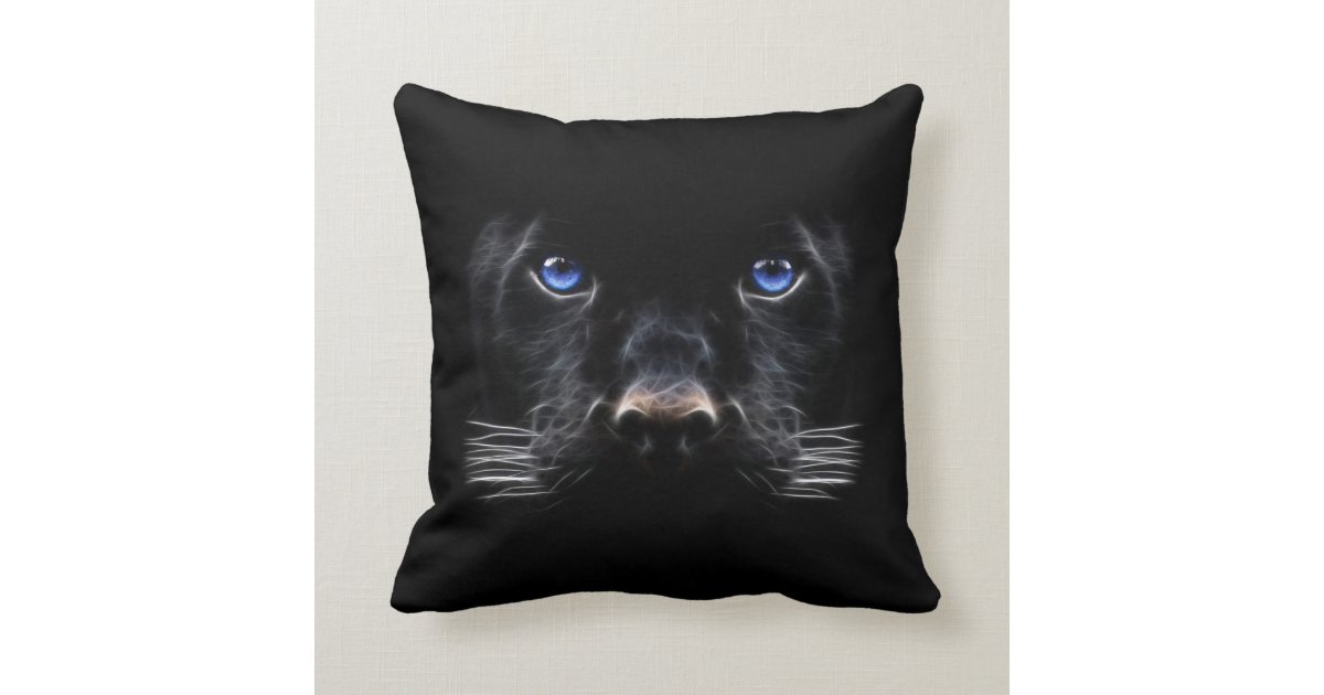 Coussin Panthere Noire D Yeux Bleus Zazzle Fr