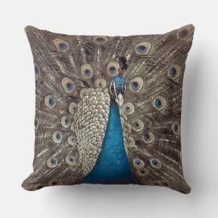 Coussin Paon Bleu Antique