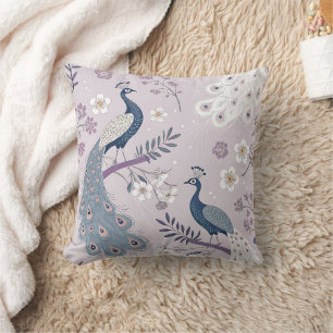 Coussin Paon Élégant Floral Vintage (11)